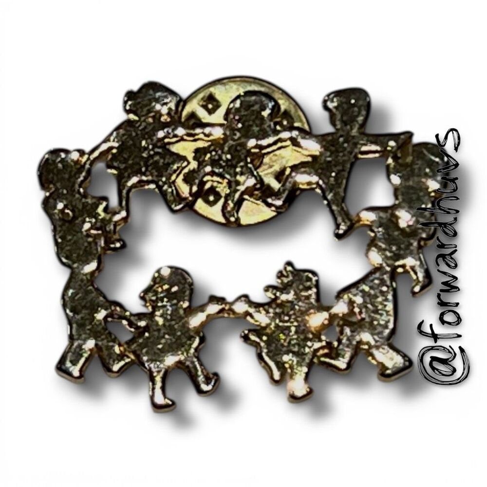 Bundle Sale 3 for $15 | Children Dancing Circle Pin – Stylized Silhouettes